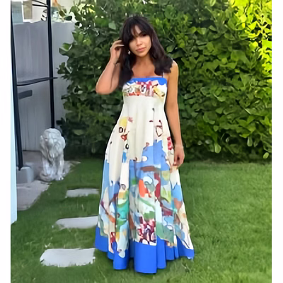 preamium printed long dress