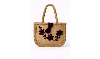 Handcrafted Eco-Friendly Jute Bag with Floral Design