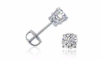 1.05 Ct Princess cut Diamond Studs Earrings Solid 14k White Gold Screwbk Gift