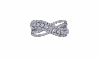 DIAMOND MULTI ROW CROSSOVER ANNIVERSARY BAND