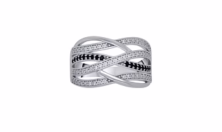 MULTI ROW ZIG-ZAG DIAMOND FASHION RING