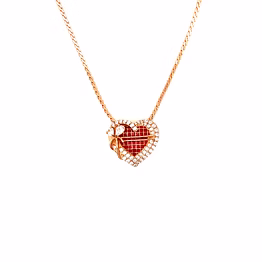 gift bow overlay heart shaped pendant