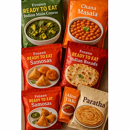 frozen ready to eat indian main course, snacks, indian breads, indian sweets
