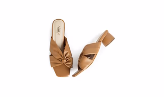 Women's Rounded Block Heel Sandal / Open Toe Heel Sandal/ 2inch Heel/ Fashion Sandals for Casual,Party and Outdoor/ Vegan Footwear/ Tan Colour/Brown Colour