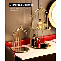 bird cage 2 layer cosmetic rack