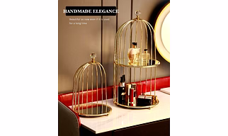 Bird cage 2 layer cosmetic rack