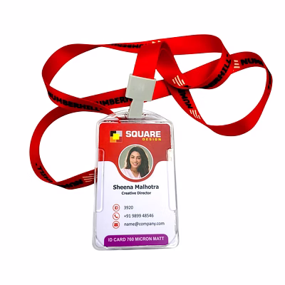 u shape pvc id card with multicolour tag