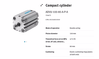 FESTO COMPACT CYLINDER ADVU-100-80-A-P-A