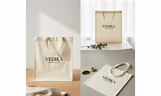 Tote Bag Manufacturer – Loop handle bag / Cotton Tote Bag- With barnd name and logo Size - W 15 x H 16 | Cloth and cotton bags supplier Cotton tote bag with loop handles for B2B Importers, Wholesaler and Distributors