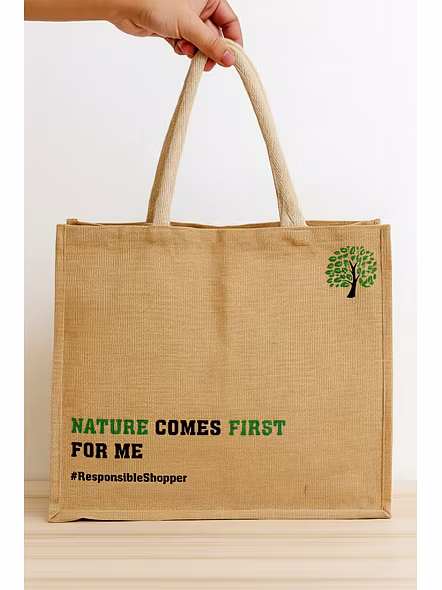 Jute Bag Manufacturer – Eco-friendly jute bag for grocery shopping Size - W 16 x H 14 x G 5 | Jute bag manufacturer Grocery shopping box bag for B2B Importers, Wholesalers and Distributors