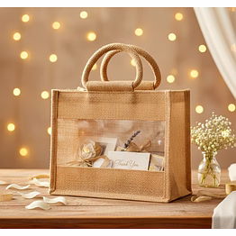 jute bag manufacturer – jute pvc bag use for gifting and wedding presents size - w 14 x h 12 x g 5 | jute bag manufacturer reusable carry bag for b2b importers, wholesalers and distributors