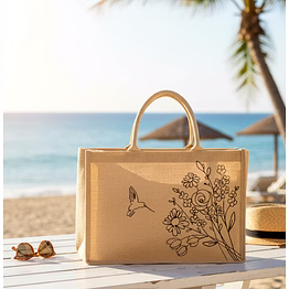 jute bag manufacturer – jute bag with floral prints for descent and standard looking size - w 15 x h 12 x g 5 | jute bag manufacturer reusable carry bag for b2b importers, wholesalers and distributors