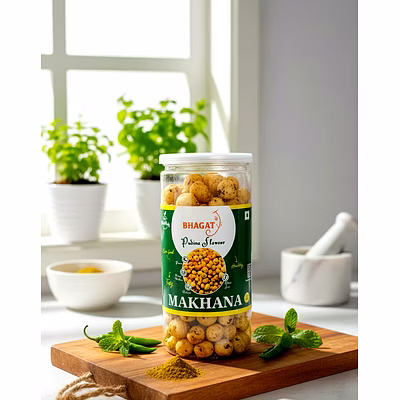 flavored makhana wholesale & retail – bhagat makhana – pudina (weight - 85gm) | flavoured makhana wholesale flavoured makhana snacks for b2b importers, wholesalers and distributors – bhagat brothers