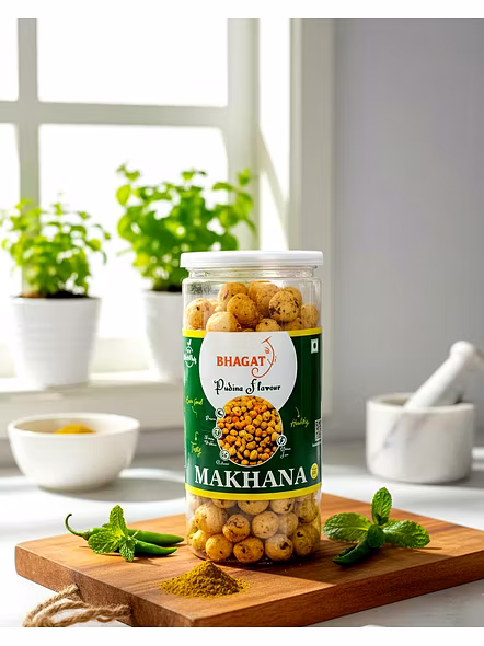 Flavored Makhana Wholesale & Retail – Bhagat Makhana – Pudina (Weight - 85gm) | Flavoured makhana wholesale Flavoured makhana snacks for B2B Importers, Wholesalers and Distributors – Bhagat Brothers