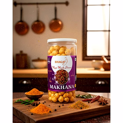 flavored makhana wholesale & retail – bhagat makhana – magic masala (weight - 85gm) | flavoured makhana wholesale flavoured makhana snacks for b2b importers, wholesalers and distributors – bhagat b...