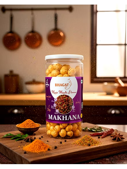 Flavored Makhana Wholesale & Retail – Bhagat Makhana – Magic Masala (Weight - 85gm) | Flavoured makhana wholesale Flavoured makhana snacks for B2B Importers, Wholesalers and Distributors – Bhagat B...