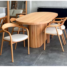 modern wooden dining table set with 6 chairs