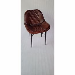 india leather and iron chair