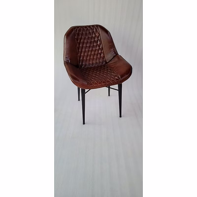 india leather and iron chair