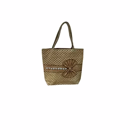 puri handicraft natural bow shell artisan jute tote bag