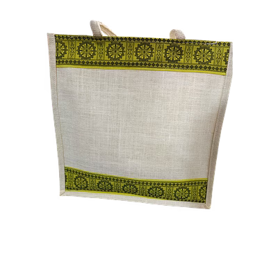 puri handicraft olive heritage jute shopper