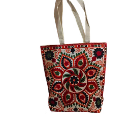 puri handicraft vibrant mandala embroidered tote