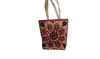Vibrant Mandala Embroidered Tote
