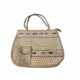puri handicraft beadweave artisanal jute tote