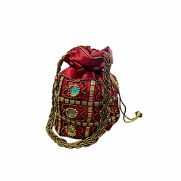 puri handicraft regal embellished silk potli