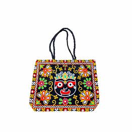 puri handicraft jagannath glory embroidered handcrafted tote