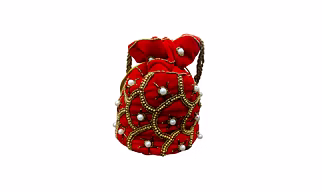 Regal Velvet Pearl Potli