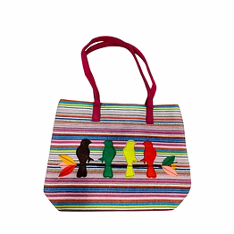puri handicraft chirpy stripes handcrafted tote