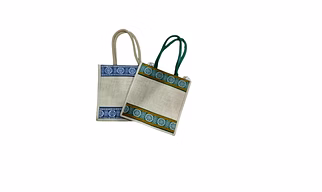 Konark Border Heritage Jute Tote Set