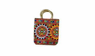 Heritage Spark Mirror Work Handbag – Vibrant Embroidered Tote
