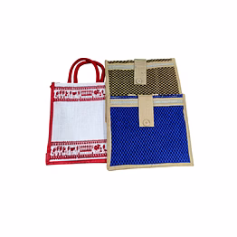 puri handicraft ethnic eco essentials combo – tribal tote & checkered folder set