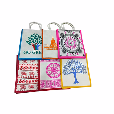 puri handicraft heritage prints eco tote collection – set of 6 ethnic designer bags
