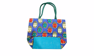 Buddha Serenity Canvas Jute Tote