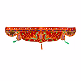 puri handicraft peacock glory applique toran