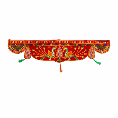 puri handicraft peacock glory applique toran