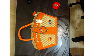 Sunburst Elegance Handcrafted Jute Tote