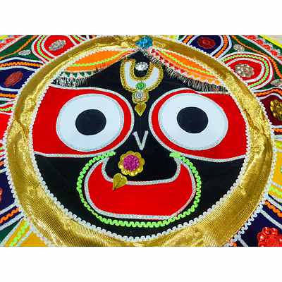 puri handicraft jagannath mandala applique wall decor