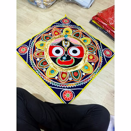 puri handicraft divine jagannath mandala applique tapestry