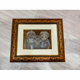 puri handicraft divine trio foil art frame – jagannath, balabhadra & subhadra