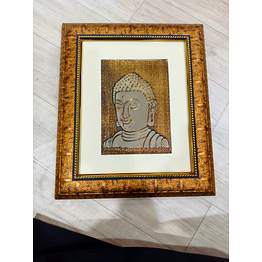puri handicraft serene buddha metallic foil art frame