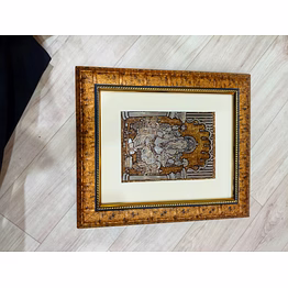 puri handicraft blessing ganesha foil art frame
