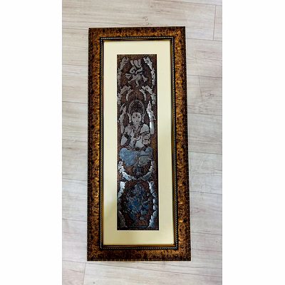 puri handicraft divine ganesha embossed metal wall art