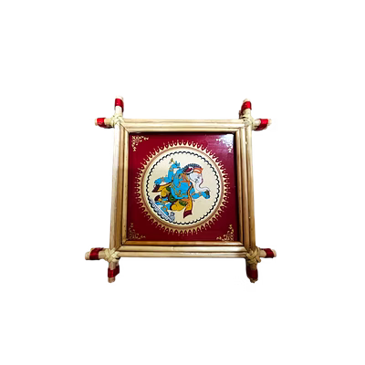 puri handicraft divine ganesha art bamboo tray
