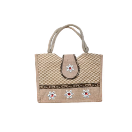 puri handicraft jute tote bag for woman