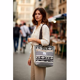 puri handicraft cotton febric tote bag for woman