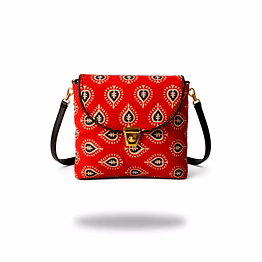 handcrafted ajrakh block print cotton crossbody sling bag